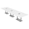 Skutchi Designs 45 in W, 165.75 in L, 29 in H, Engineered Wood Top, White HAR-REC-48x168-DOU-ELEC-XD09 - alternate 1